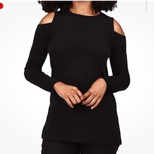 Michael Kors Black Cold-Shoulder Top 2X